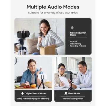 Wireless Lavalier Microphone for iPhone iPad Android With Charging Case 80h Battery Life, Noise Cancellation, 164ft Range Plug-Play Clip On Lapel Mic for Youtube, Video Recording, Vlog, Live Streaming