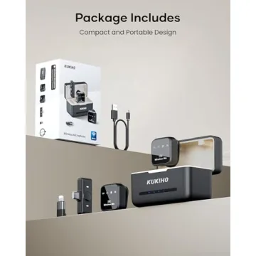 Wireless Lavalier Microphone for iPhone iPad Android With Charging Case 80h Battery Life, Noise Cancellation, 164ft Range Plug-Play Clip On Lapel Mic for Youtube, Video Recording, Vlog, Live Streaming