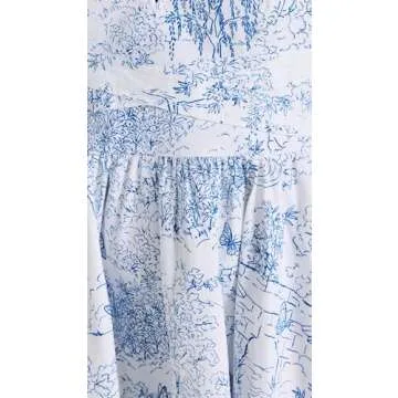 Cinq à Sept Women's Garden Toile Ebba Dress, White/Blue, 16