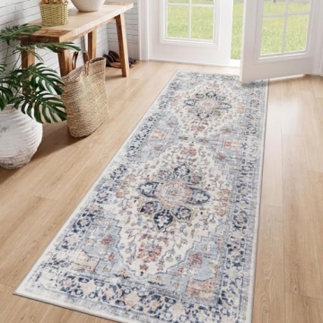 Homcomoda Vintage Runner Rugs for Hallway 2x6 Non Slip Washable Hallway Runner Rugs Traditional Floo...