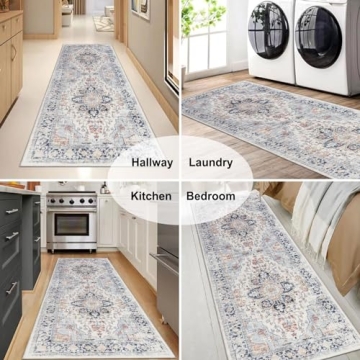 Homcomoda Vintage 2x6 Non-Slip Washable Runner Rug