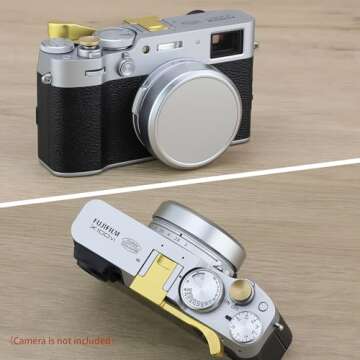 Haoge Cap-X54W Metal Lens Cap for Fujifilm X100VI Fuji X100V Camera Silver Compatible with Haoge LH-X54W Lens Hood