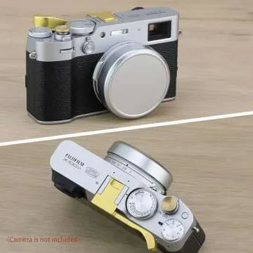 Haoge Cap-X54W Metal Lens Cap for Fujifilm X100VI Fuji X100V Camera Silver Compatible with Haoge LH-X54W Lens Hood