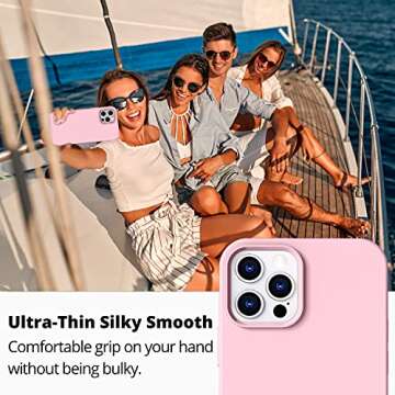 IceSword iPhone 12 Pro Max Case Lovely Pink, Liquid Silicone Slim Protective, Shockproof Phone Case ...