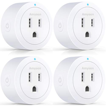 Amysen Smart Plug: Alexa-Compatible WiFi Outlet, 4 Pack, ETL & FCC Certified