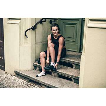 CEP Women's Compression Socks Compresion No Show Socks 3.0, White/Dark Grey II