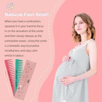 2pcs Labour/Birthing Comb for Labor Contraction and Delivery, Natural Pain Relief, Doula Tool for Pa...