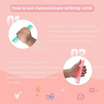 2pcs Labour/Birthing Comb for Labor Contraction and Delivery, Natural Pain Relief, Doula Tool for Pain Management and Anxiety for Pregnancy Women