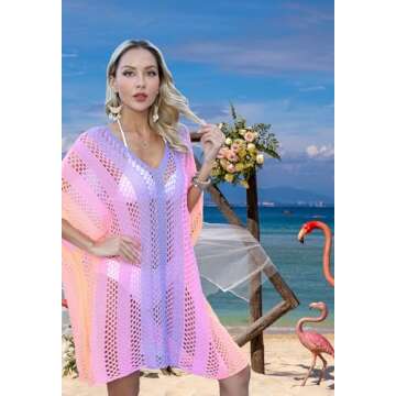 Zion Praiser Women’s Bathing Suit Cover Up Swimsuit Bikini Swimwear Beach Cover Up Dress Gradient color, Large