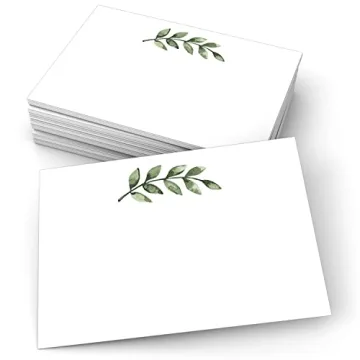 321Done Blank Greenery Note Cards, 4x6 White, 50 Cards - Made in the USA, Thick Cardstock, Ideal for...