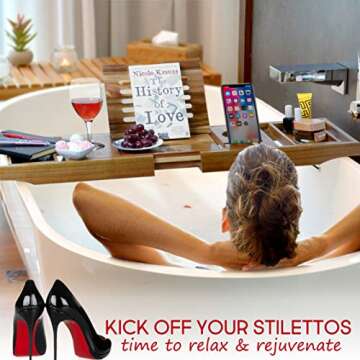 Innovative 2 in 1 Acacia Bath Caddy and Bed Desk