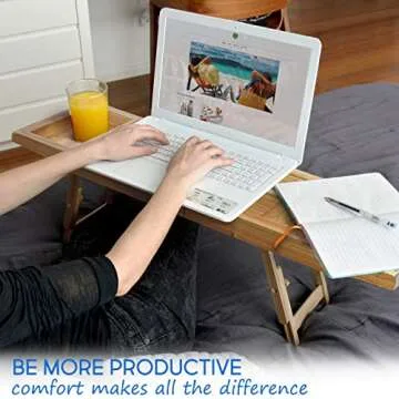 Innovative 2 in 1 Acacia Bath Caddy and Bed Desk