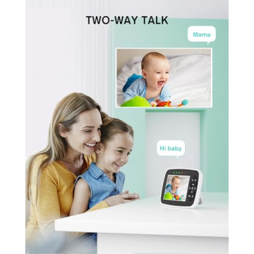 Kidsneed SM935C Baby Monitor with Camera and Audio | Keep Babies Safe with 19 Hour Battery Life, 3.5” Large Screen, Night Vision, Talk Back, Room Temperature, Lullabies, 960ft Range