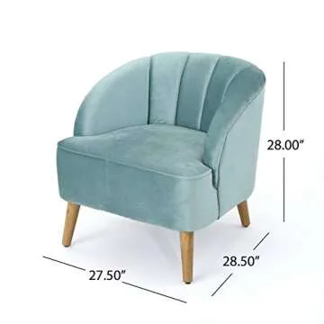 Christopher Knight Amaia Velvet Club Chair - Seafoam Blue