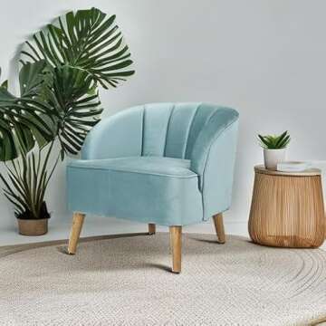 Christopher Knight Amaia Velvet Club Chair - Seafoam Blue