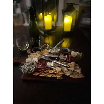 6-Piece Cheese Knife Set, Stainless Steel Cheese Knives for Charcuterie Board for Hard Medium Soft Cheese, Professional Metal Cheese Cutting Knife Cheese Board Accessories with Case Gift Set