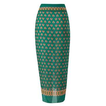 IDOPIP Floral Print Swimsuit with Beach Cover Up Skirt