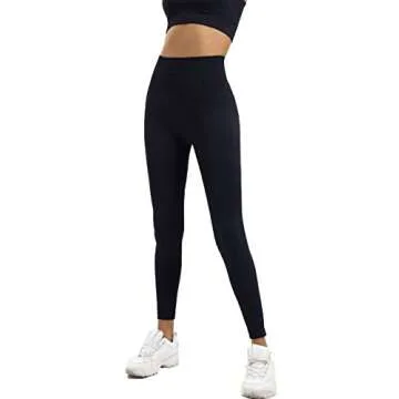 HAODIAN Women's Yoga Outfits 2 Piece High Waisted Leggings with Sports Bra Gym Clothes Sets (Black,S)