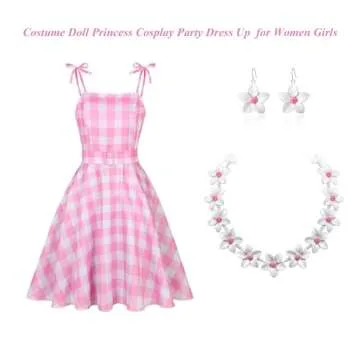 EVER FAITH Flower Jewelry Sets for Women, Dainty White Pink Enamel Faux Pearl Bead Wedding Party Choker Necklace Hook Earrings Set Summer Beach Accessories for Women