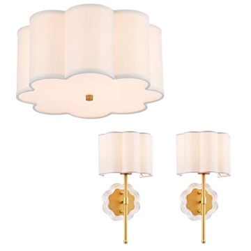 MhyTogn Flower-Shaped Ceiling Light & Sconce Set