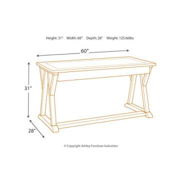 Jonileene Farmhouse Home Office Desk in White & Gray