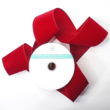Beautiful Red Velvet Ribbon for Decorating and Crafts