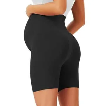 BONVIGOR Maternity Shorts Over The Belly Biker Workout Yoga Active Athletic Pregnancy Short Pants Lo...