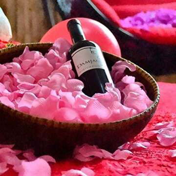 JUPOZOP 1000 PCS Artificial Fake Pink Rose Petals for Wedding, Romantic Night for Her/Him Set, Engagement, Flower Decorations, Event, Party, in Bulk（Pink）