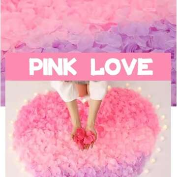 JUPOZOP 1000 PCS Artificial Fake Pink Rose Petals for Wedding, Romantic Night for Her/Him Set, Engagement, Flower Decorations, Event, Party, in Bulk（Pink）
