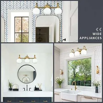 AKEZON Gold Bathroom Light Fixtures for Modern Homes