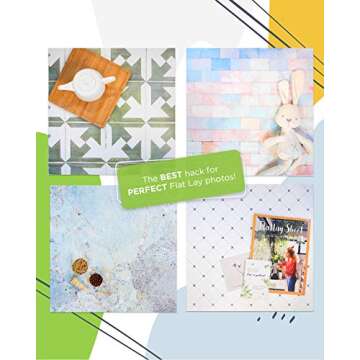 Photo Backdrop Boards for Flat Lay & Food Photography: Realistic, Non-Reflective, Waterproof & Durable (Tropical Lush Set)