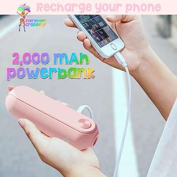 Everything CropOver Mini Fan with Phone Charger