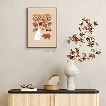 OAOPIC Jesus Christ the Good Shepherd Canvas Wall Art Colorful The Lord Is My Shepherd Modern Bible ...