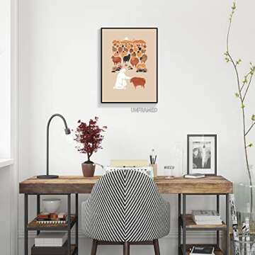 OAOPIC Jesus Christ the Good Shepherd Canvas Wall Art Colorful The Lord Is My Shepherd Modern Bible Verse Scripture Room Aesthetic Posters Decor Spiritual Religious Prints Paintings 12x16in Unframed