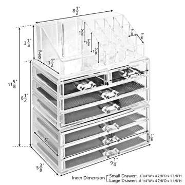 Ikee Design Acrylic Jewelry & Cosmetic Storage Box Set