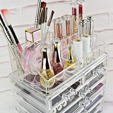 Ikee Design Acrylic Jewelry & Cosmetic Storage Box Set