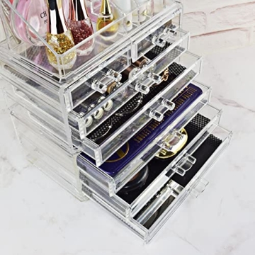 Ikee Design Acrylic Jewelry & Cosmetic Storage Box Set
