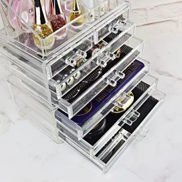 Ikee Design Acrylic Jewelry & Cosmetic Storage Box Set