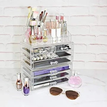 Ikee Design Acrylic Jewelry & Cosmetic Storage Box Set