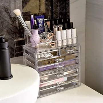 Ikee Design Acrylic Jewelry & Cosmetic Storage Box Set