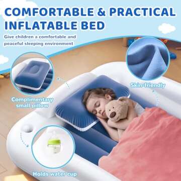 Deeteck Portable Inflatable Toddler Travel Bed 60 Inches