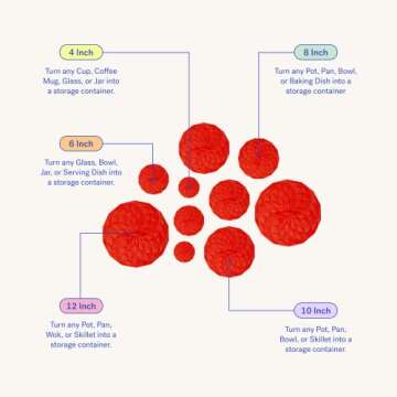 GIR: Get It Right Silicone Suction Lids - Heat Resistant Airtight Cover for Bowls, Plates, Pots - Oven, Fridge, and Freezer Safe - 8 Inches, Studio White