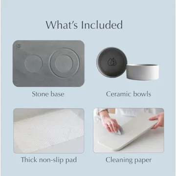 Modern Dog Bowl Set with Quick Drying Stone Base