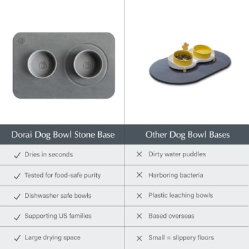 Modern Dog Bowl Set with Quick Drying Stone Base