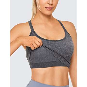 CRZ YOGA Women's Longline Sports Bra - Comfortable & Stylish