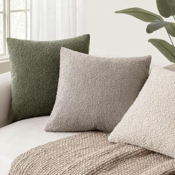 Textured Boucle Throw Pillow Covers for Cozy Home Style