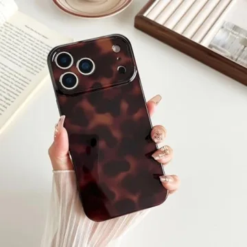 CHEDEMK Compatible with iPhone 17 Pro Max Case, Tortoise Shell Chic Amber Brown Print Leopard, Fashion Classic Soft TPU Protective Case for Women Compatible with iPhone 17 Pro Max 6.9 '', Color2