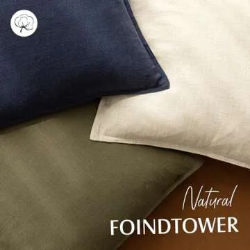 Foindtower Decorative Linen Throw Pillow Covers - Set of 2