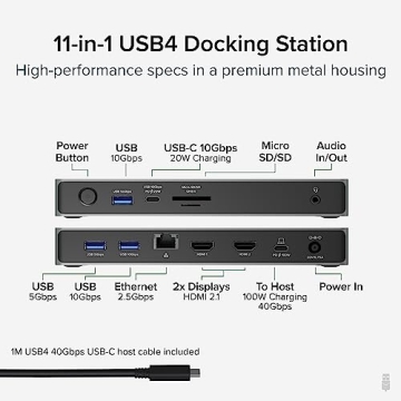 Plugable USB-C Dock with Dual Monitor Support and Charging