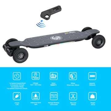 JKING Electric Skateboard Electric Longboard with Remote Control Skateboard,3300W Dual Brushless Mot...